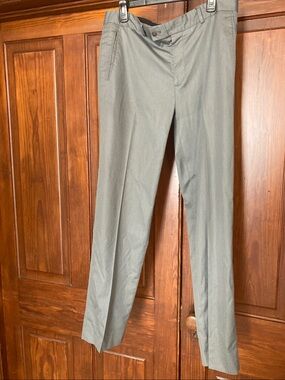 Zara Men's Light Gray Pinstripe Pleated Dress Pants 34